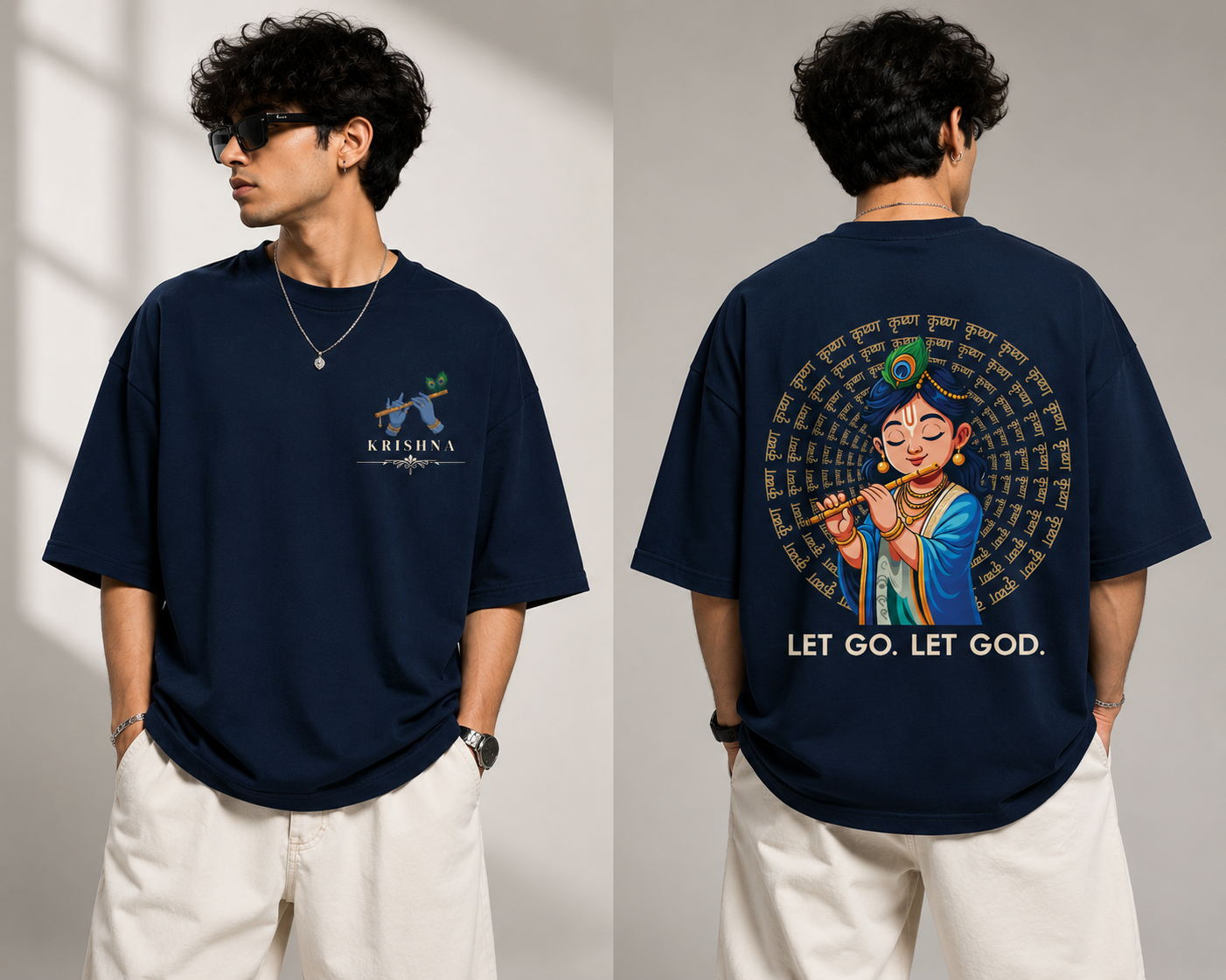 Let Go. Let God. – Krishna Oversized T-Shirt