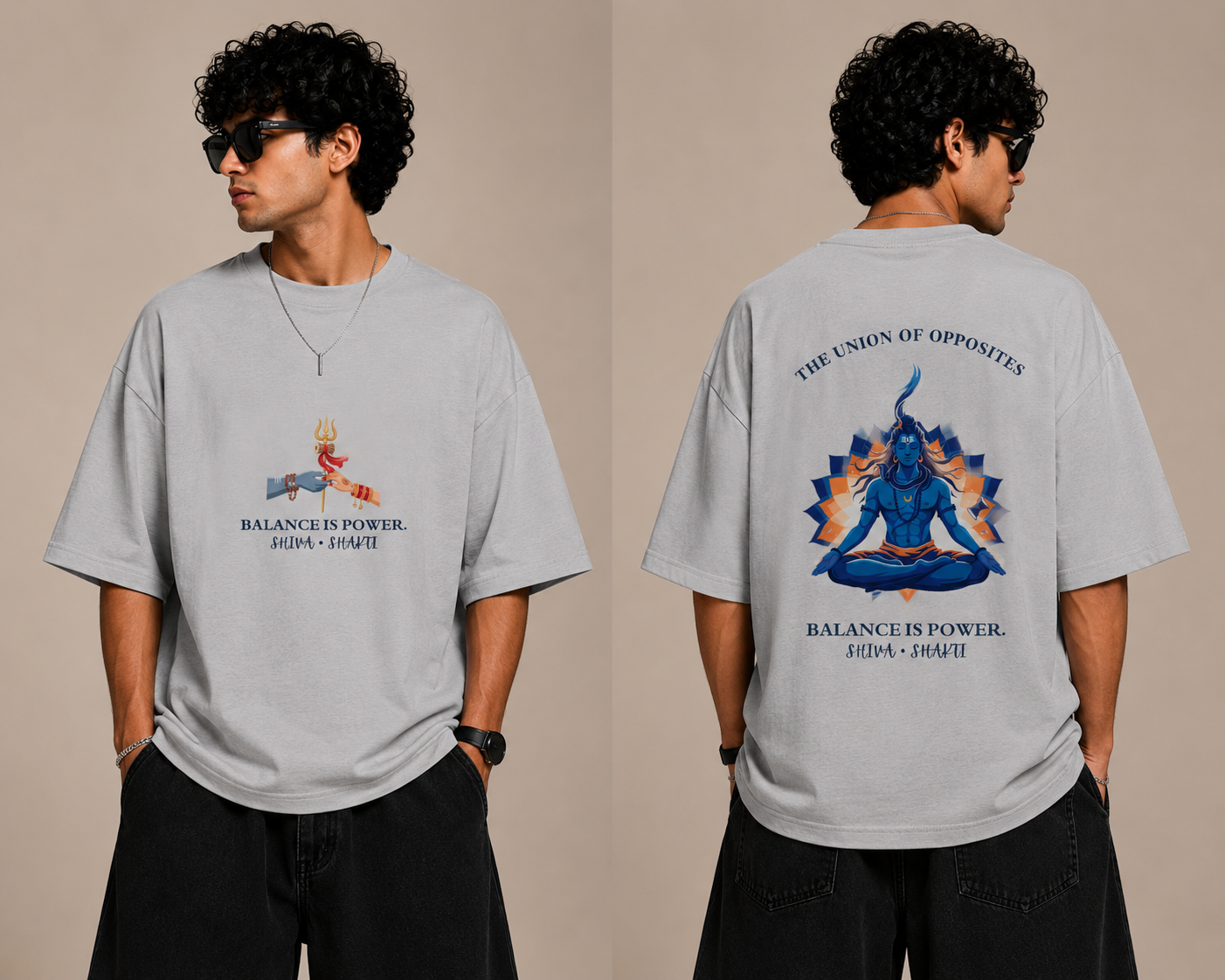 Balance Is Power – Shiva Shakti Oversized T-Shirt