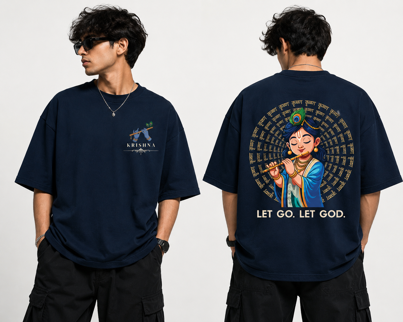 Let Go. Let God. – Krishna Oversized T-Shirt