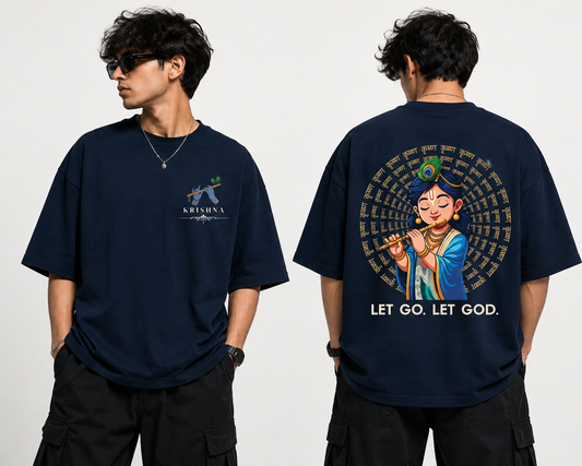 Let Go. Let God. – Krishna Oversized T-Shirt