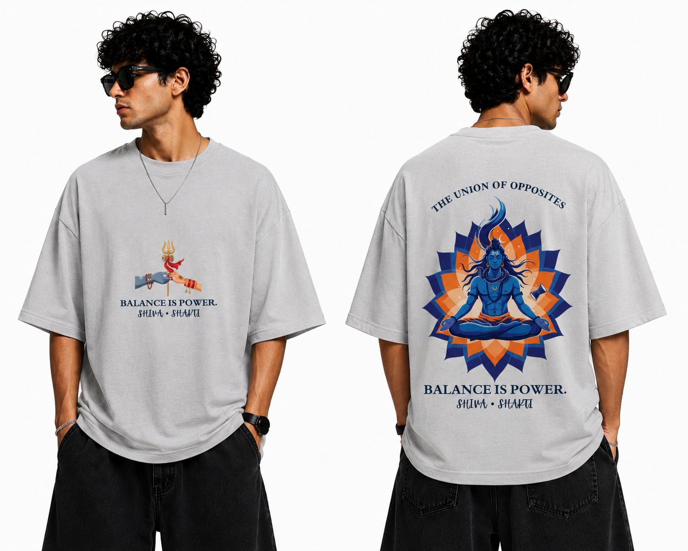 Balance Is Power – Shiva Shakti Oversized T-Shirt