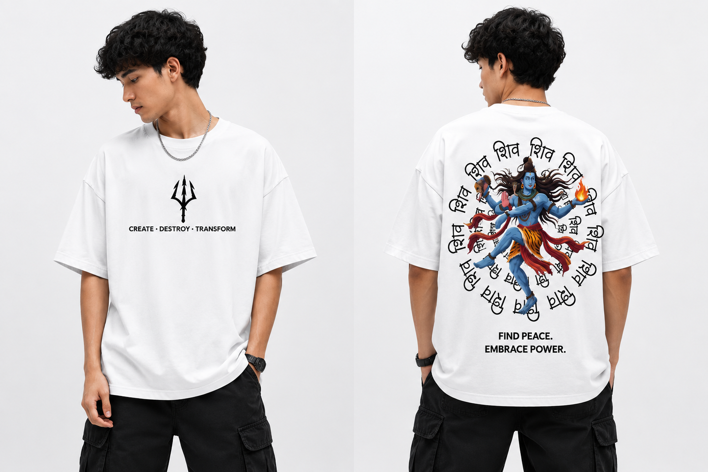 Create • Destroy • Transform – Shiva Oversized T-Shirt