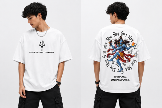 Create • Destroy • Transform – Shiva Oversized T-Shirt